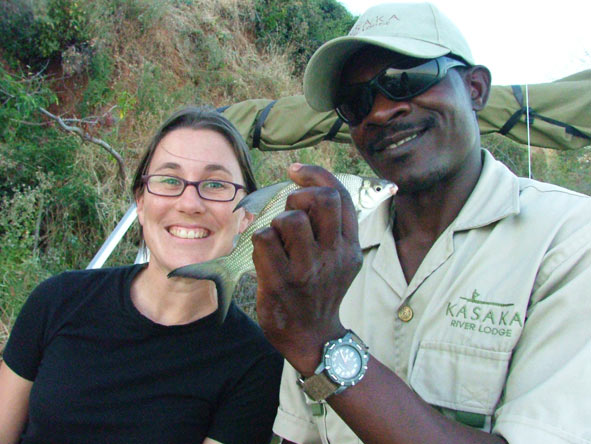 Bonita Cronje - fishing on the Zambezi River